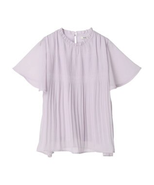 earth music&ecology マジョリカプリーツ半袖ブラウス Pink