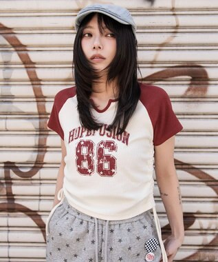 WEGO キーネックサイドレースアップちびT 柄2