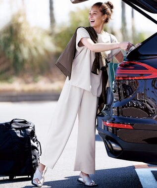 接触冷感/UVケア】サマーセットアップ ワイドパンツ / UNFILO