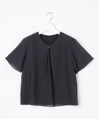 J.PRESS LADIES S 【イージーケア】シアーストライプ カットソー ネイビー系