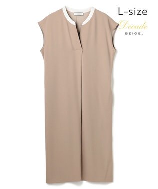 BEIGE， 【Lsize・セットアップ対応】CINDY / 配色ネック フレンチドレス