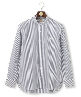 J.PRESS MEN 【WEB限定】ポプリンストライプ バックブルバンドカラーシャツ ホワイト系1