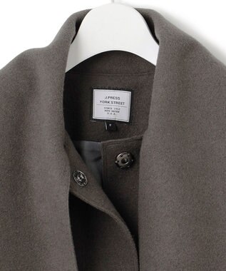 J.PRESS YORK STREET 【WOMEN】NEEDLE JERSEY マフラー付コート グレー系