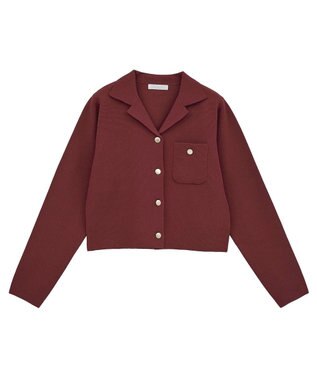 Green Parks ・ｓｗｉｎｇ　ｂｙ　ニット開襟カーディガン Bordeaux