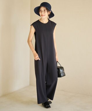 #Newans 【UVカット/洗える/折り畳み可能】ビッグリボンストローハット ネイビー