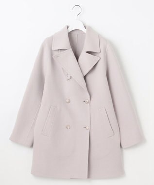 自由区 S ウールリバーダブルブレストコート ライトグレージュ