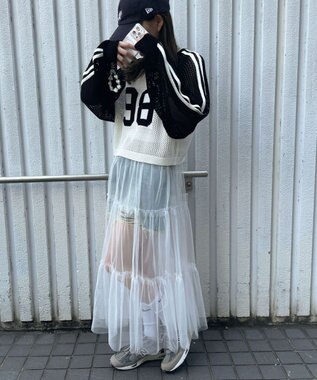 WEGO ラグランショートメッシュニット 柄1