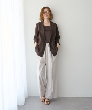 YECCA VECCA 【UVカット/接触冷感/遮熱】イージーワイドパンツ Light Beige