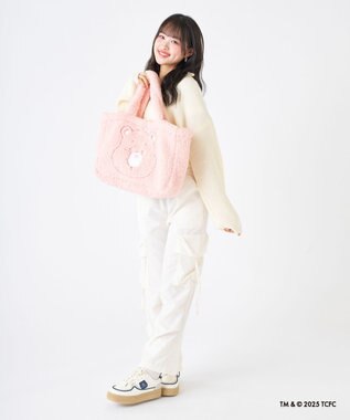 MOONBAT Care Bears(ケアベア) ボアバッグ B4サイズ 手洗い可能 ファイファー ペールピンク