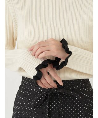 earth music&ecology 配色フリルニットプルオーバー Black