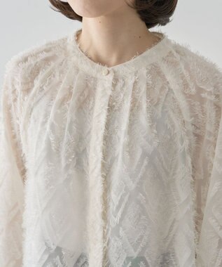 Green Parks Ｏ．フサフサ２ｗａｙボウタイブラウス Off White