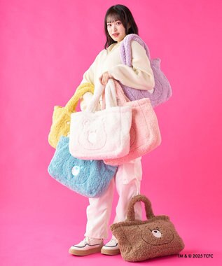 MOONBAT Care Bears(ケアベア) ボアバッグ B4サイズ 手洗い可能 ファイファー ペールピンク