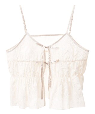 earth music&ecology ジャガードフレアキャミブラウス White