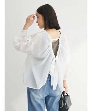 Green Parks ・ＥＬＥＮＣＡＲＥ　ＤＵＥ　バックリボンブラウス Off White
