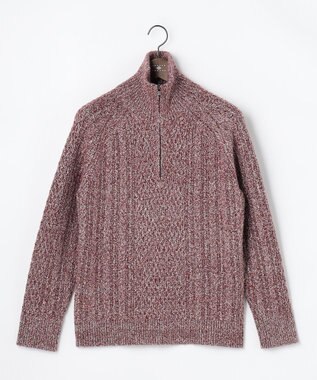 JOSEPH ABBOUD 【柔らか】ラムコットンハイネックジップ セーター レッド系