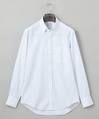 GOTAIRIKU 春夏向け【形態安定】SUMMERPREMIUMPLEATS_スモールボタンダウンカラー 長袖ドレスシャツ_ストライプ(25年春夏モデル) サックスブルー系1