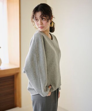 #Newans 【洗濯機可能/セットアップ】コクーンシルエットエアリープルオーバー トップグレー