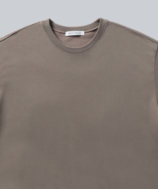 WHITE MAILS HIGH GAUGE URAKE HAIF SLEEVE SIDE SLIT ロングワンピース チャ