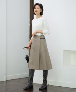 J.PRESS LADIES 【吸水速乾】プレーティングジャージー シャツテール カットソー ホワイト系