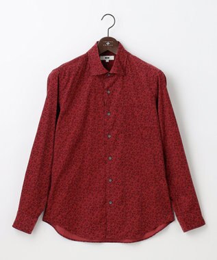 JOSEPH ABBOUD 【ソフトな着心地/I単品羽織にも】 コーデュロイフラワープリント シャツ レッド系5