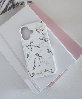Maison de FLEUR リボンプリントアイフォン16ケース