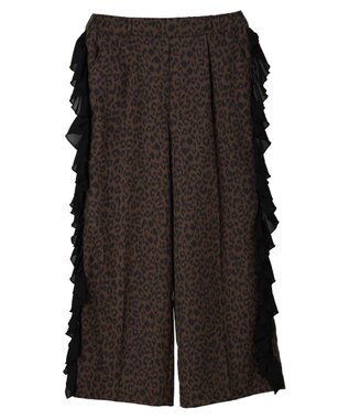 Green Parks ■ＥＳＣＡＲ　サイドラッフルストレートパンツ Leopard