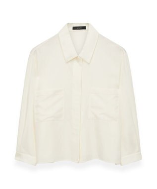 JOSEPH ソフトコットンシルク　シャツブルゾン Ivory