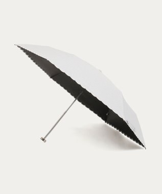 MOONBAT 【WEB限定/ 遮光率100％/遮熱/UV】POLO RALPH LAUREN（ポロ ラルフローレン）晴雨兼用日傘 ワンポイント ポロポニー ストライプ 折りたたみ傘 グレー