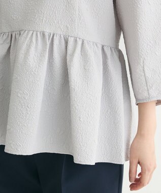 Green Parks ef-de 衿取り外しペプラムブラウス Light Gray