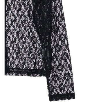 earth music&ecology ポコポコレースブラウス Black