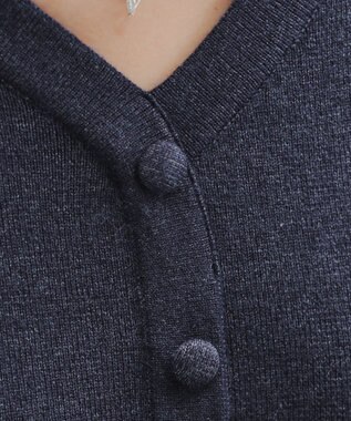 Tiaclasse 【洗える】くるみ釦ニットワンピース ネイビー