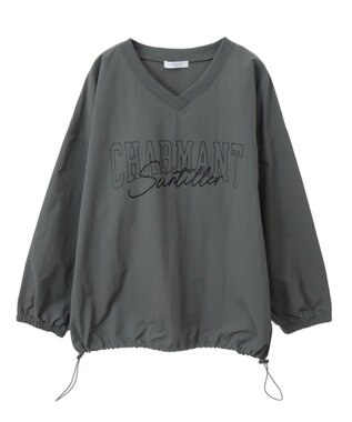 Green Parks ナイロンロゴＶネックプルオーバー Light Gray