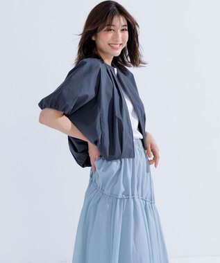 23区 【撥水性/接触冷感】ストレッチライトタイプライター コンパクトブルゾン ダークブルー系