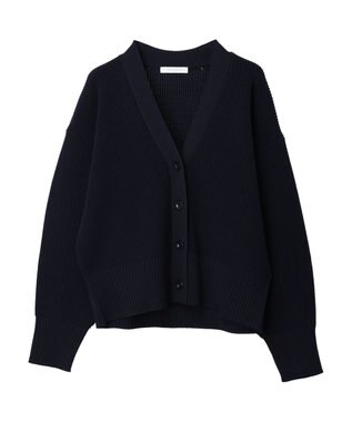 Green Parks スポンディシュ畦編みショート丈カーディガン Navy