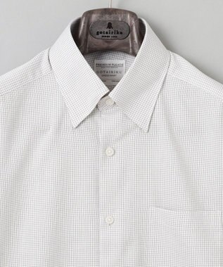 GOTAIRIKU 春夏向け【形態安定】SUMMERPREMIUMPLEATS_スナップダウンカラー 半袖ドレスシャツ_ブラウン(25年限定色) 白地×ダークブラウン格子