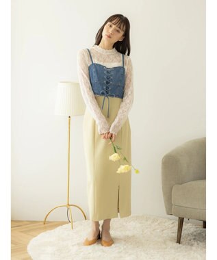 earth music&ecology ファスナースリットスカート Yellow