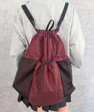 WEGO 【ユニセックス着用ITEM】メッシュポケットナップサック 柄1