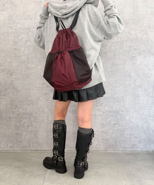 WEGO 【ユニセックス着用ITEM】メッシュポケットナップサック 柄1