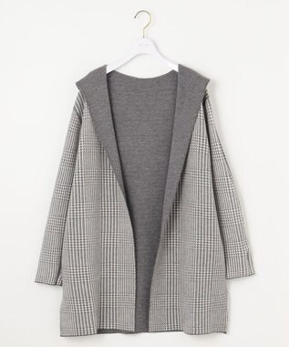 ANY SIS 【2WAY】リバーシブルフーディ アウター グレー×チェック