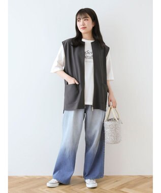 Green Parks シンプルフェミニンロゴチュニック Off White