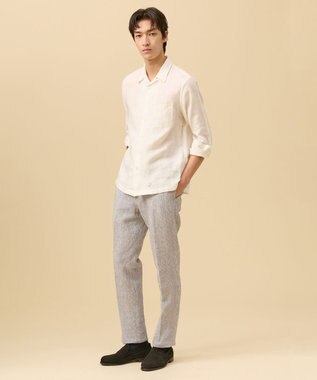 J.PRESS MEN 【LIBECO】リネンオープンカラー シャツ ホワイト系