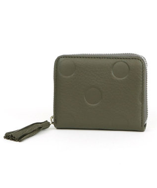 UNBILLION ペルケ perche / ドット型押し・ジャバラカードウォレット GY