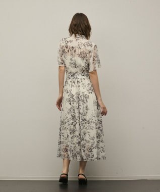 GRACE CONTINENTAL フラワープリントシャツフレアワンピース キナリ