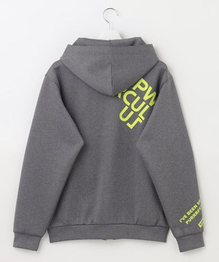 PW CIRCULUS 【MEN】【洗える/吸汗速乾/ストレッチ】ダンボール ロゴ ジップアップ パーカー ライトグレー系