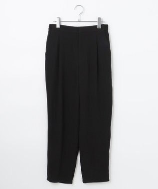 #Newans 【洗える】ジョーゼットテーパードパンツ ブラック系