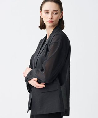 uncrave 【久慈暁子さん着用】シアー オーガンジー シャツ ジャケット ブラック