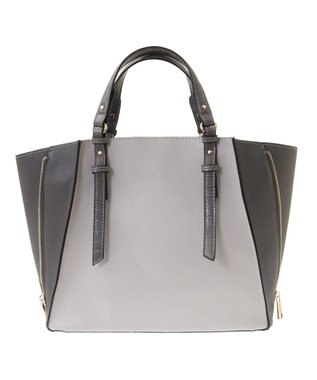 YECCA VECCA 【A4対応】2way配色ZIPデザインバッグ Light Gray