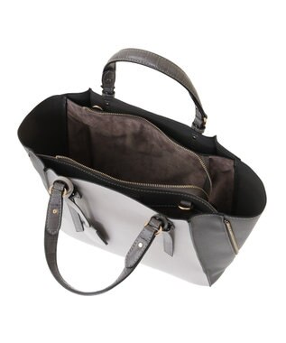 YECCA VECCA 【A4対応】2way配色ZIPデザインバッグ Light Gray