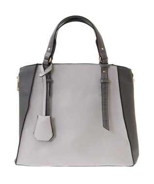 YECCA VECCA 【A4対応】2way配色ZIPデザインバッグ Light Gray