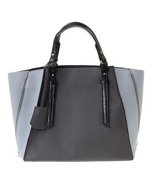 YECCA VECCA 【A4対応】2way配色ZIPデザインバッグ Charcoal Gray